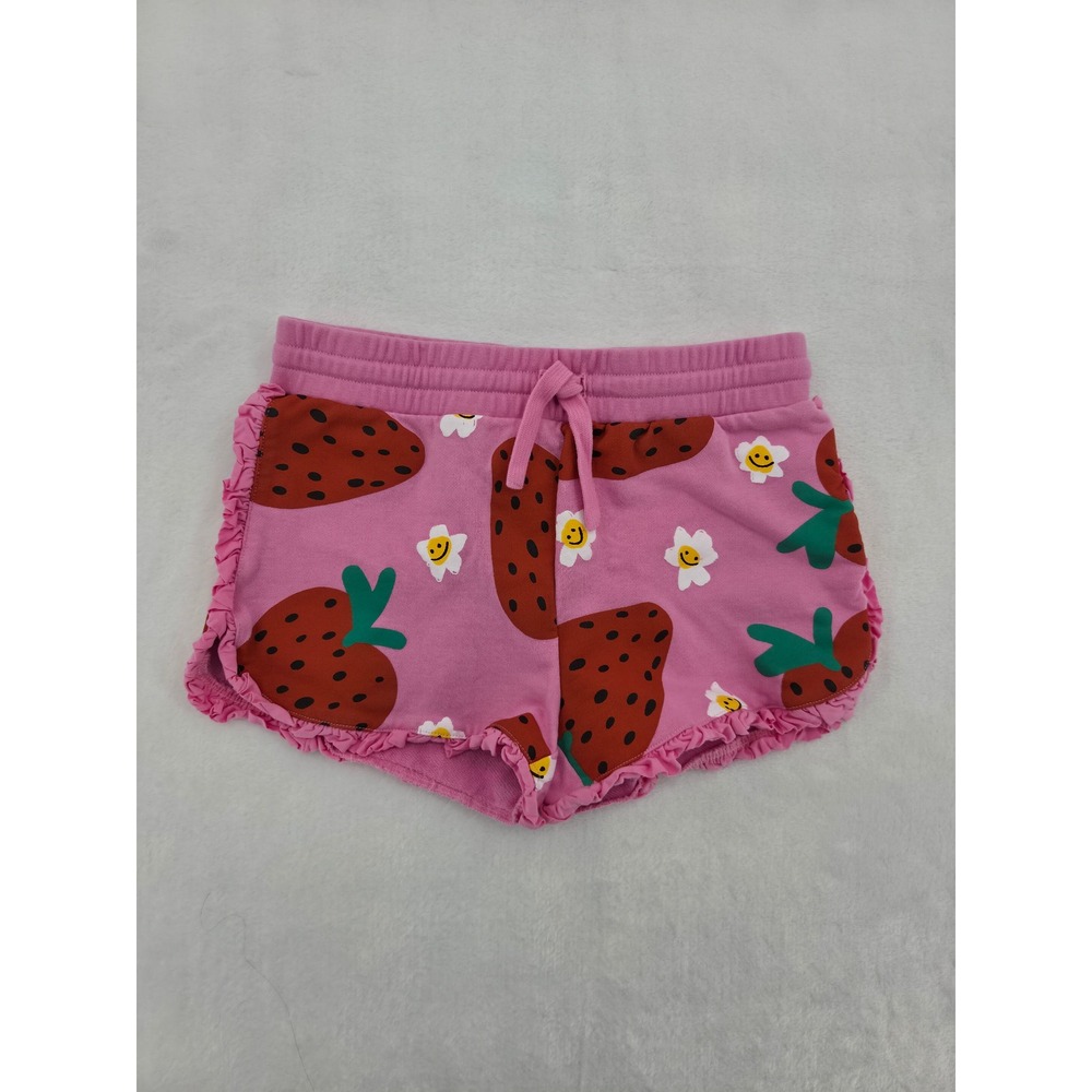 Stella McCartney Kids Pink Strawberry Daisy Ruffle Jersey Shorts Size 10 Kidcore